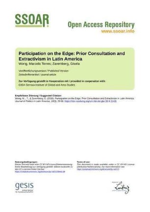 Participation on the Edge: Prior Consultation and Extractivism in Latin America