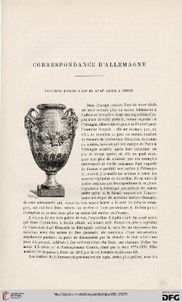 3. Pér. 8.1892: Exposition d'objets d'art du XVIIIe siècle à Berlin : correspondance d'Allemagne