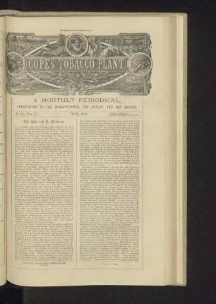 Cope's Tobacco Plant. No. 40. - Vol. I. July, 1873.