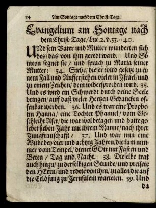 Evangelium am Sontage nach dem Christ-Tage/ ...