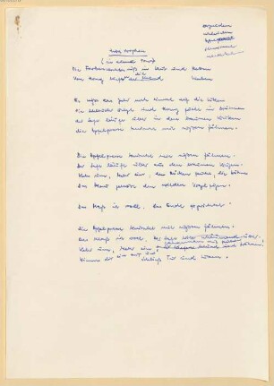 Heinz Piontek (1925-2003) Nachlass: Herbststrophen (in alter Tonart) - BSB Ana 465 A.1.3