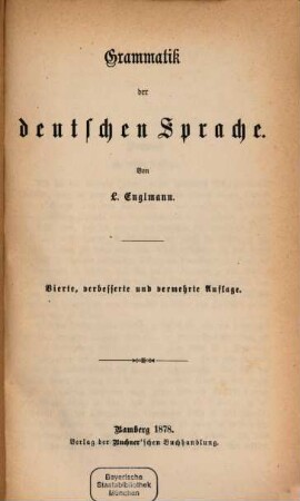 Grammatik der deutschen Sprache