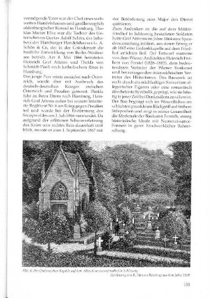 Abb. 4: DIe Österreicher-Kapelle auf dem Alten Garnisonsfriedhof in Schleswig Zeichnung von K. Hansen Reistrup aus dem Jahre 1889
