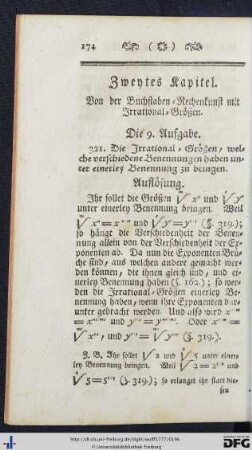 Von der Buchstaben-Rechenkunst mit Irrational-Größen.