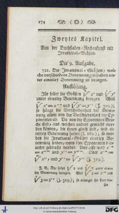 Von der Buchstaben-Rechenkunst mit Irrational-Größen.