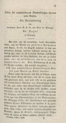81-98 Ueber die unmittelbaren Einwirkungen Gottes zum Guten : ein Synodalvortrag