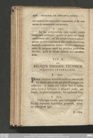 Tit. II. De Reliquis Terminis Technicis Iuridicis Generalibus.