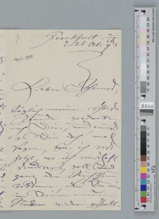 Brief an Johannes Brahms