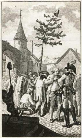 Die Jakobiner - Schwindelköpfe zu Worms müssen ihren Freiheitsbaum selbst ausgraben : Illustration zu "Revolutions-Almanach" um 1793