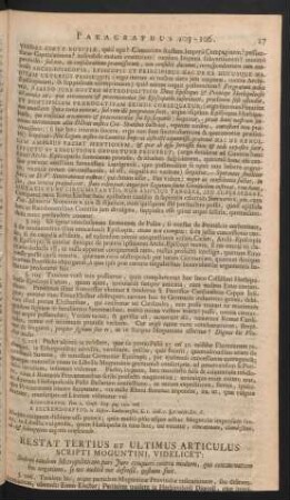 Restat Tertius Et Ultimus Articulus Scripti Moguntini, Videlicet: