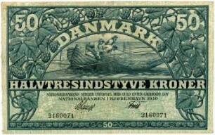 Geldschein, 50 Kroner, 1930
