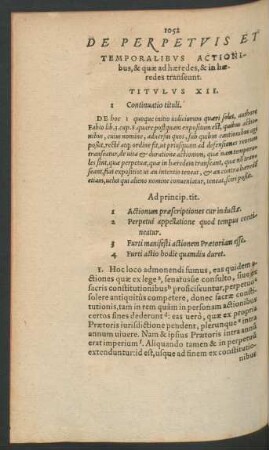 De Perpetuis Et Temporalibus Actionibus ... Titulus XII.