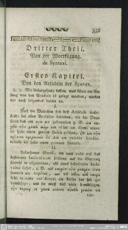 Dritter Theil. Von der Wortfügung. de Syntaxi