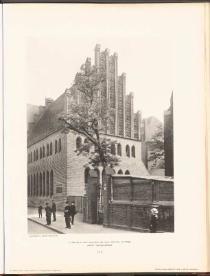 Gymnasium Zum grauen Kloster, Berlin: Ansicht Turnhalle von der Straßenseite (aus: Neubauten der Stadt Berlin, Bd. III, 1904)