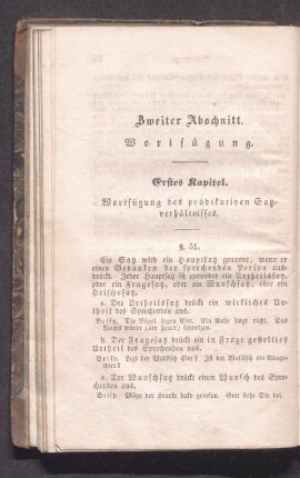 Zweiter Abschnitt. Wortfügung.