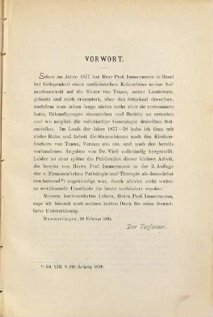 Geschichte und Stammbaum der Bluter von Tenna : Canton Graubünden