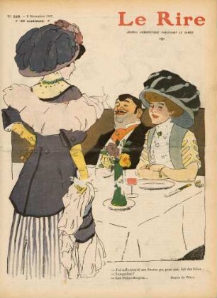 - J'ai enfin trouvé une femme qui, pour moi, fait des folies...- Lesquelles? - Les Folies-Bergère...