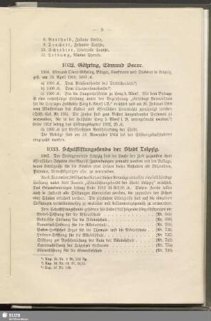 1033. Schulstiftungsfonds der Stadt Leipzig