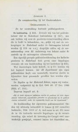 Afdeeling 3. De verantwoording bij het goederenbeheer