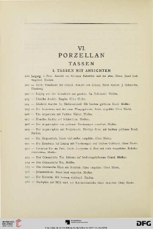 Tassen (Nr. 900-1059)