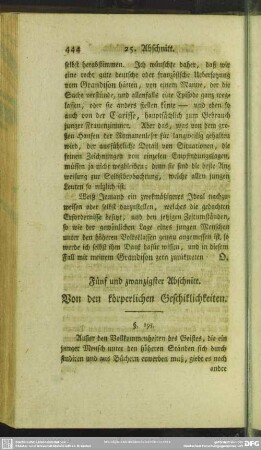 Fünf und zwanzigster Abschnitt. Von den körperlichen Geschiklichkeiten