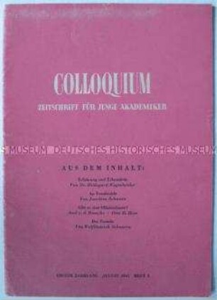 Akademische Monatszeitschrift "Colloquium" u.a. über das Christentum