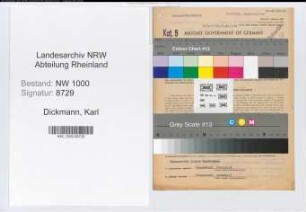 Entnazifizierung Karl Dickmann, geb. 25.12.1907 (Bautechniker)