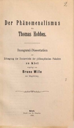 Der Phänomenalismus des Thomas Hobbes