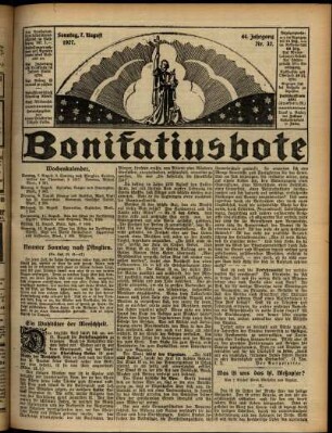 Erste Ausgabe vom Sonntag, den 07. August 1927.