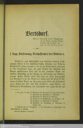 I. Lage, Entfernung Beschaffenheit des Bodens [et]c.