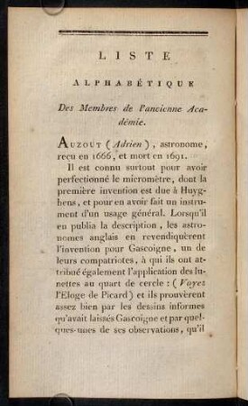 178-194, Liste Alphabétique