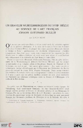 2: Un graveur Wurtembergeois du XVIIIe siècle au service de l'art Français Johann Gotthard Muller