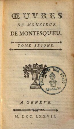 De l'esprit des loix, 2