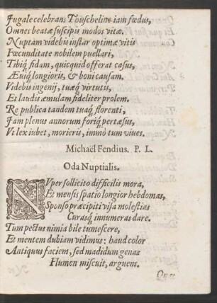 Oda Nuptialis.
