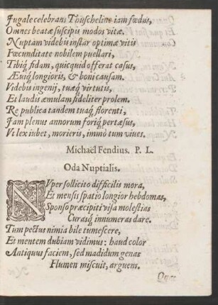 Oda Nuptialis.