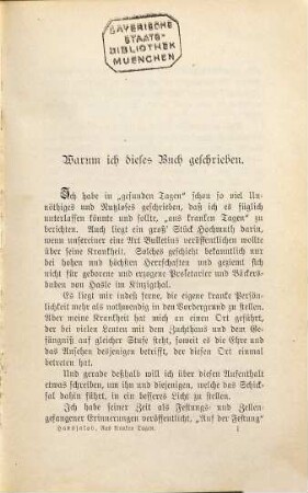 Aus kranken Tagen