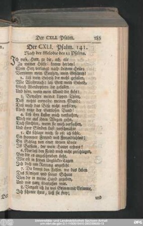 Der CXLI. Pslam. 141.