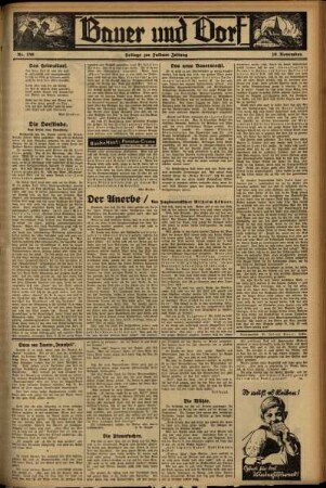 Zweite Ausgabe vom Freitag, den 10. November 1933.