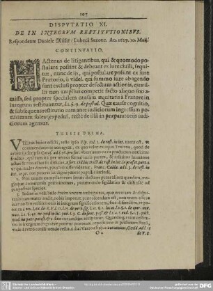 Disputatio XI. De In Integrum Restitutionibus