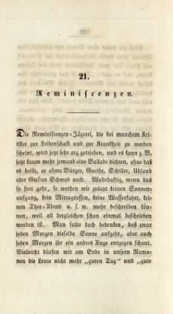 21. Reminiscenzen