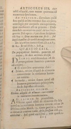 Quaestio CXIX. De propagatione hominis, quantum ad corpus, in duos articulos divisa.