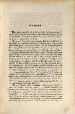 Beiträge zur Physiologie, 3. Vom Horopter