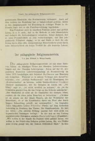 ¬Der¬ pädagogische Religionsunterricht