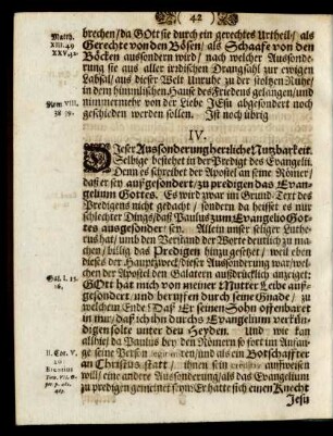IV. [Der Aussonderung herrliche Nutzbarkeit.]