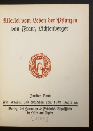Bd 2: Allerlei vom Leben der Pflanzen