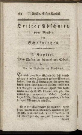 Dritter Abschnitt. vom Mästen des Schafviehes.