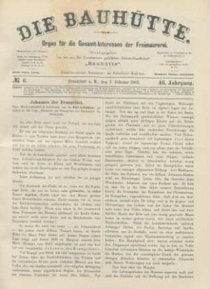 No. 6. Frankfurt a. M., den 7. Februar 1903. 46. Jahrgang.