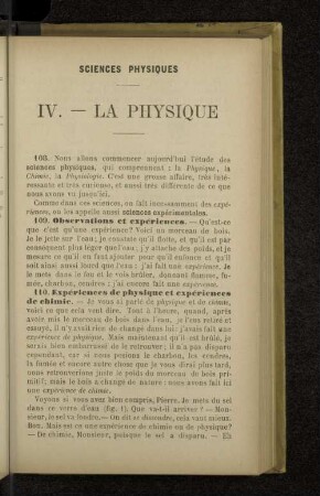 IV. - La Physique