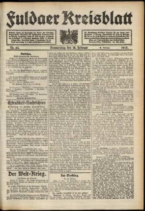 Ausgabe vom Donnerstag, den 18. Februar 1915.