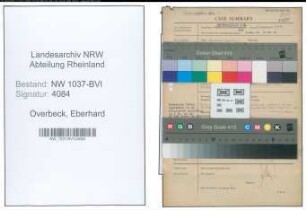 Entnazifizierung Eberhard Overbeck , geb. 29.07.1890 (Buchbinder)